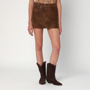 Isabel Marant Étoile Brown Kimmy Mini Skirt In Faux Leather Women